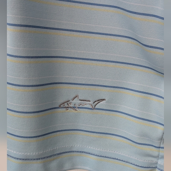Greg Norman Collection Blue Striped Polo Shirt Relaxed Fit Size XL - Picture 4 of 11